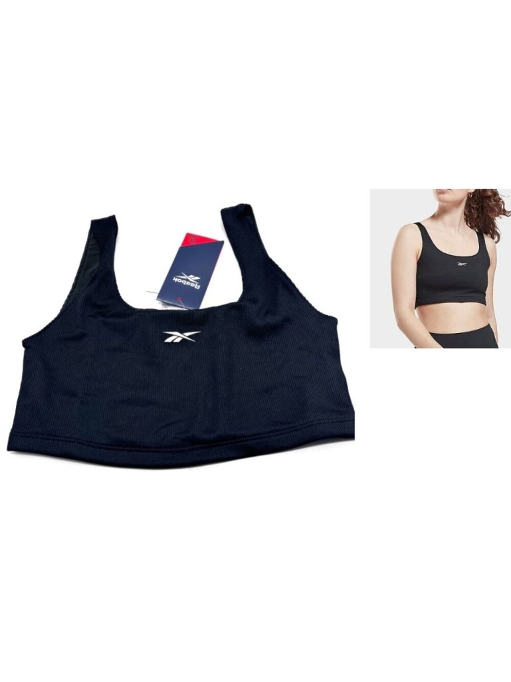 Reebok Women’s Workout Ready Rib Bralette, Black,